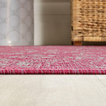 Tela Bohemian Textured Weave Floral Indoor/outdoor Area Rug